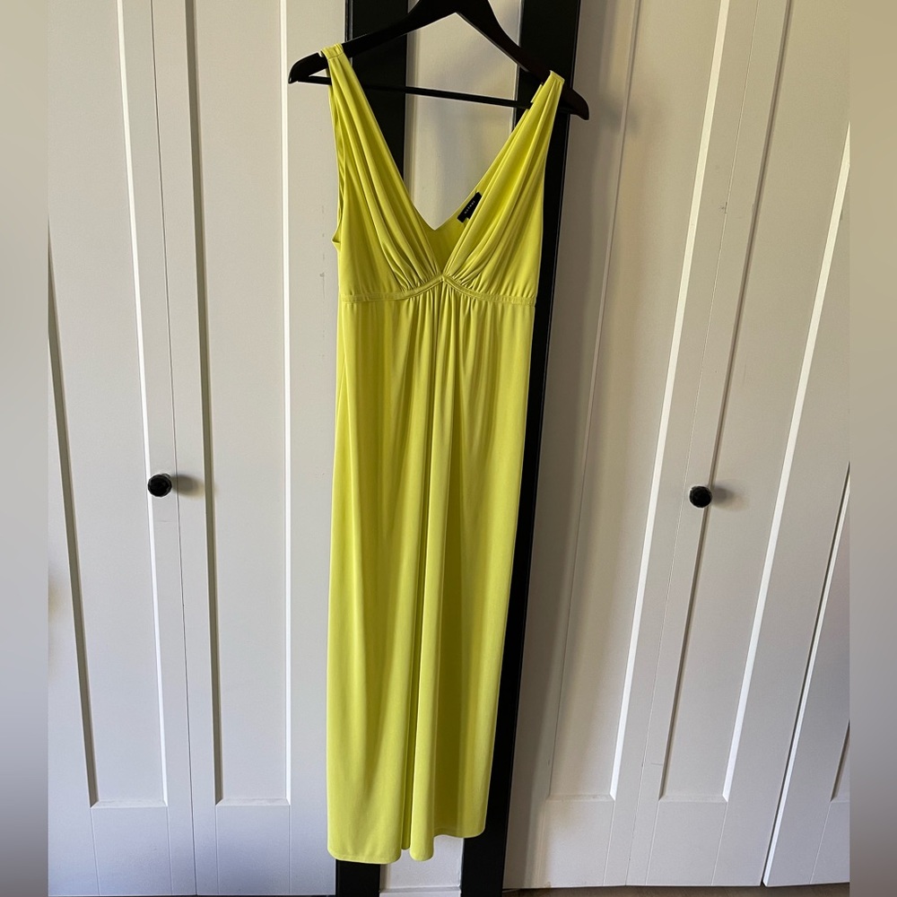 Natori Vibrant Yellow Sleeveless Midi Dress